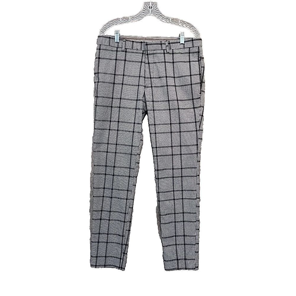 Topman Pants Trousers Houndstooth Women's Size 34 Short Black and White